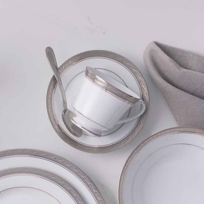 Noritake Crestwood Platinum - 5 piece place setting, White, 6" diameter - Image 2